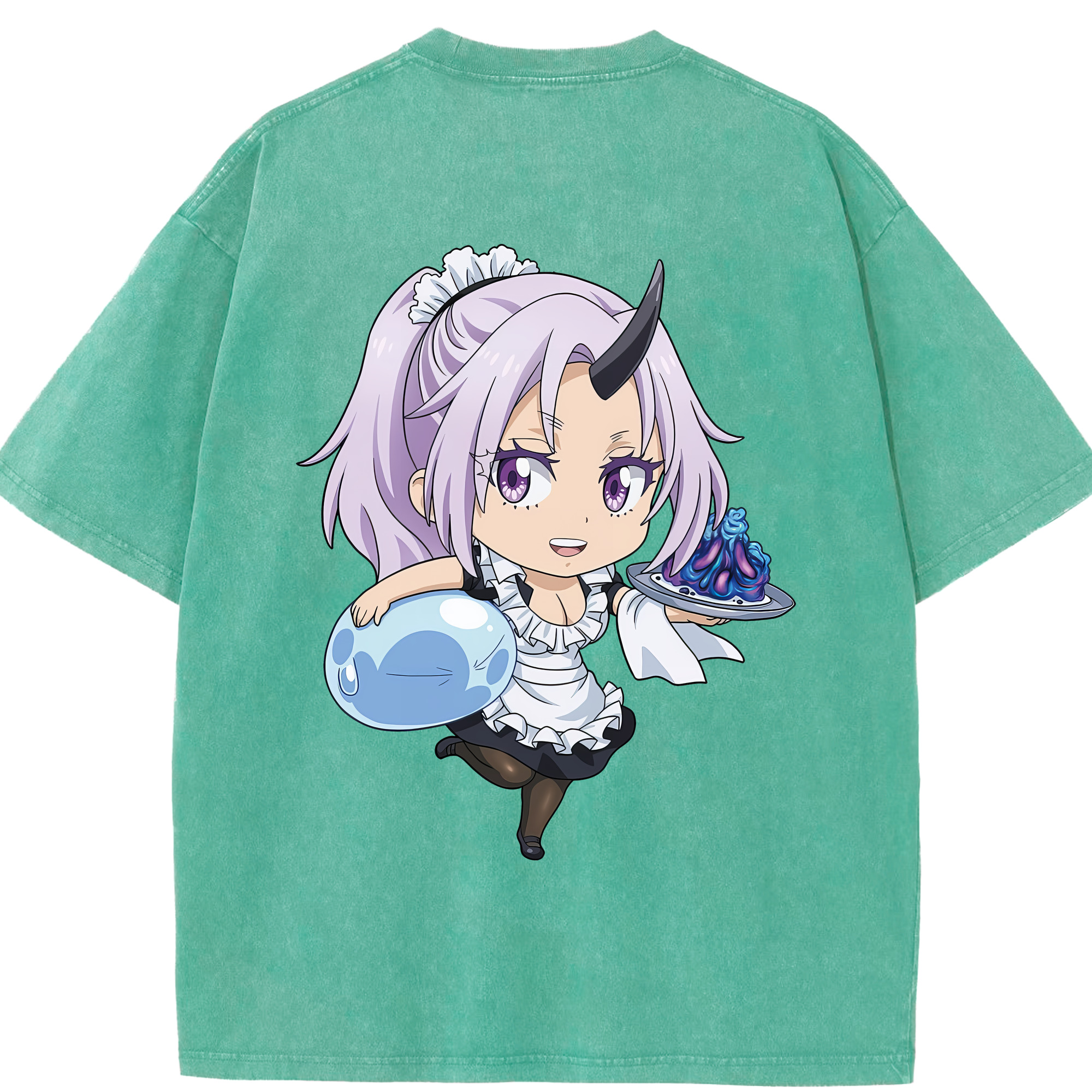 （画像用） 転スラ Regarding Reincarnated to Slime 綿100% ヴィンテージ風 半袖Tシャツ（背面プリント）